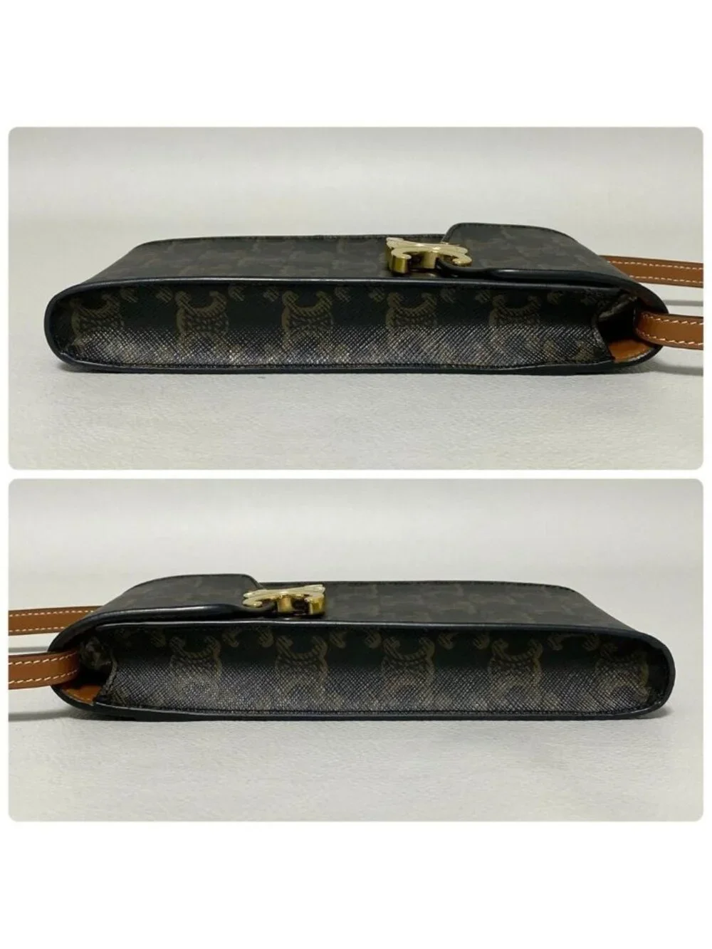 Celine Triomphe Canvas Mobile Pouch Brown